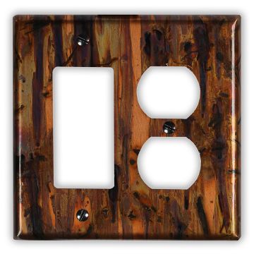 Bamboo Forest 1 Rocker/GFI 1 Outlet Copper Switch Plate