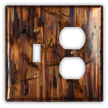 Bamboo Forest 1 Toggle 1 Outlet Copper Switch Plate