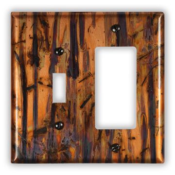 Bamboo Forest 1 Toggle 1 Rocker/GFI Copper Switch Plate