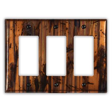 Bamboo Forest 3 Rocker/GFI Copper Switch Plate