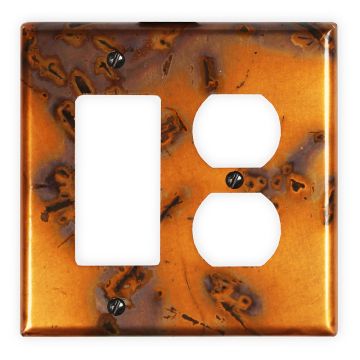 Bamboo Golden 1 Rocker/GFI 1 Outlet Copper Switch Plate