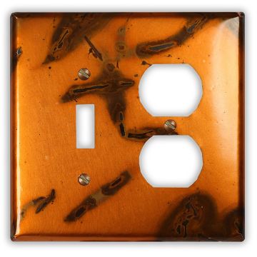 Bamboo Golden 1 Toggle 1 Outlet Copper Switch Plate