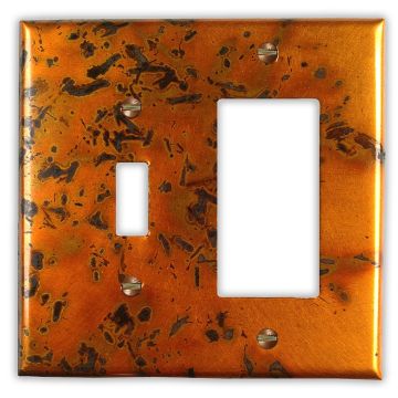 Bamboo Golden 1 Toggle 1 Rocker/GFI Copper Switch Plate