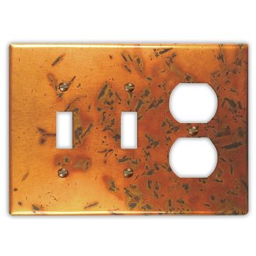 Autumn 2 Toggle 1 Outlet Copper Switch Plate