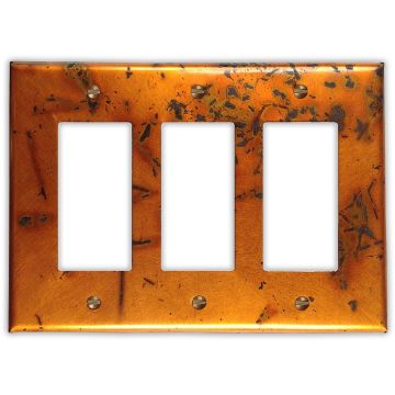 Bamboo Golden 3 Rocker/GFI Copper Switch Plate