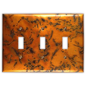 Bamboo Golden 3 Toggle Copper Switch Plate