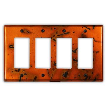 Bamboo Golden 4 Rocker/GFI Copper Switch Plate