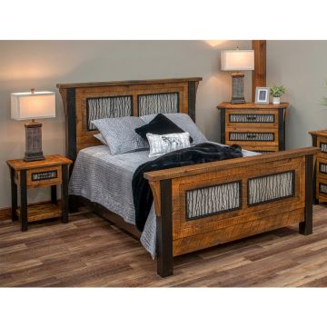 Winter Forest Rustic Barnwood Bed