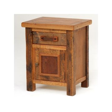 Stony Brooke Rustic Reclaimed Nightstand - Hinge Right