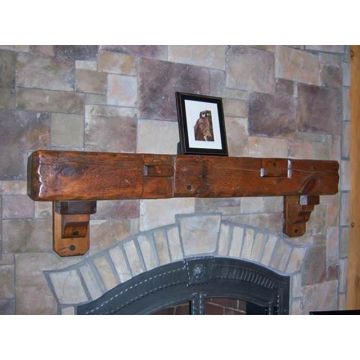 Rustic Barn Wood Beam Mantel