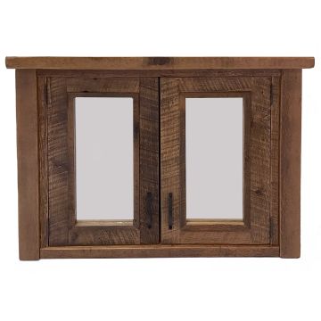 Rustic Reclaimed Barn Wood Double Door Medicine Cabinet