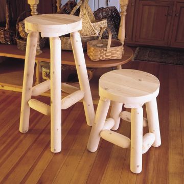 Rustic Cedar Log Bar Stool