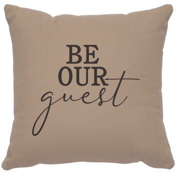 Be Our Guest Image Decor Pillow - Alabaster Cotton