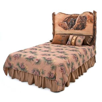 Hand-Carved Bear Den Bed