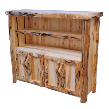 Beartooth Aspen Legacy Medium Log Bookcase - 54" - Log Fronts - Wild Panel & Gnarly Log