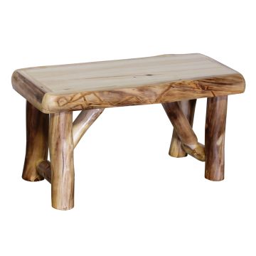 Beartooth Aspen Log Bench - 36" - Natural Panel & Natural Log