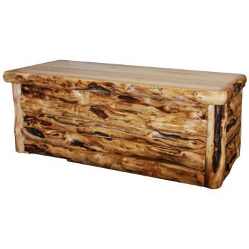 Beartooth Aspen Log Hope Chest - 48" - Log Front -Natural Panel & Gnarly Log