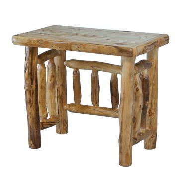 Beartooth Aspen Log Spindle Writing Desk - 36" - Natural Panel & Natural Log