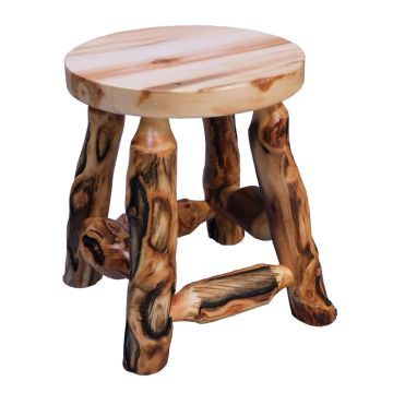 Beartooth Aspen Log Swivel Dining Stool - Natural Panel & Gnarly Log