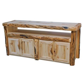 Beartooth Aspen Log TV Stand - Flat Front - 60" - Wild Panel & Gnarly Log