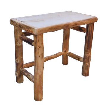 Beartooth Aspen Log Writing Desk (Front View) - 36" - Natural Panel & Natural Log - Standard Top Finish