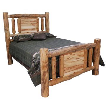 Beartooth Aspen Mountain Lakes Traditional Log Beds - Queen - Wild Panel & Natural Log