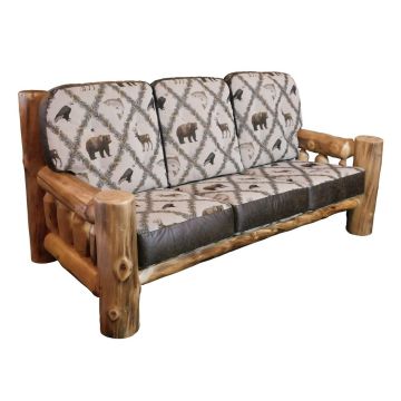 Beartooth Aspen Timber Comfort Log Sofa - Natural Log - Addison Sand Main Upholstery