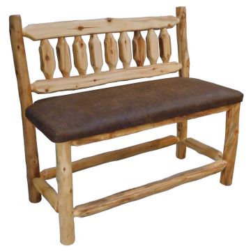Beartooth Aspen Timberland Pub Chair Bench - 48" - Natural Log