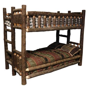 Beartooth Hickory Log Bunk Bed - Twin over Twin