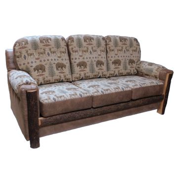 Beartooth Hickory Mountain Comfort Upholstered Sofa - Palance Silt Accent Upholstery & Ottawa Sand Main Upholstery