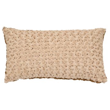 Bella Rosebud Cuddle Fur Rectangle Decor Pillow