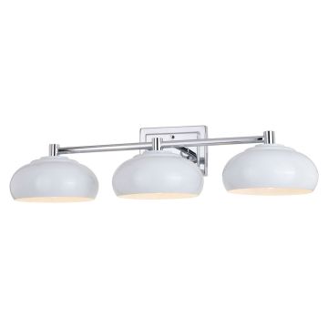 Belmont 3-Light Chrome and Gloss White Vanity Light