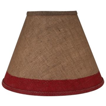 Rustic Brown & Red Burlap Lampshade