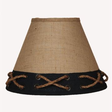 Rustic Brown & Navy Roped Burlap Lampshades