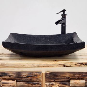 Black Arc Stone Sink