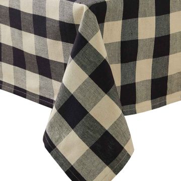 Black Checkered Square Table Cloth