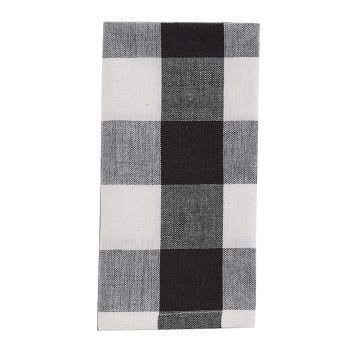 Rustic Black & Cream Checkered Cloth Napkins