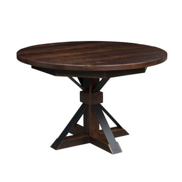 Bordon Barn Wood Pedestal Dining Table - Tavern Finish