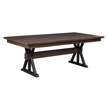 Boston Reclaimed Barn Wood Dining Table - Railroad Tie Finish