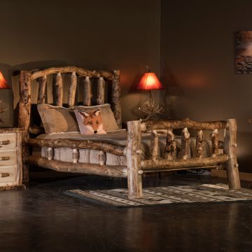 Snowbent Aspen Double Rail Log Bed--