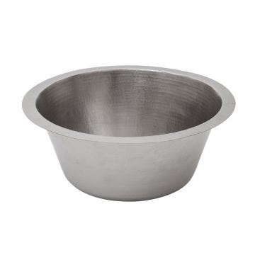 16" Round Hammered Copper Bar & Prep Sink w/ 3.5" Drain - Nickel