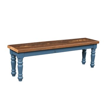 Brighthouse Barn Wood Dining Bench - Royal Blue Base Finish