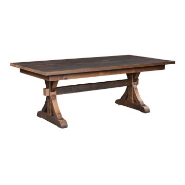 Bristol Barn Wood Dining Table - Solid Top - Glaze #3 Finish