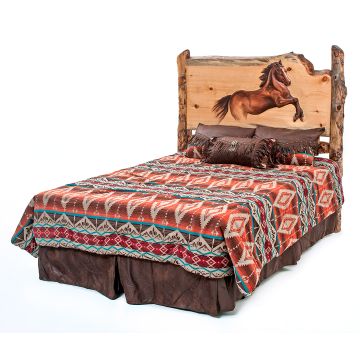Hand-Carved Sorrel Horse Bed