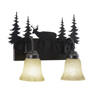 Bryce 2-Light Deer Burnished Bronzed Vanity Light