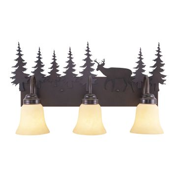 Bryce 3-Light Deer Burnished Bronze Vanity Light