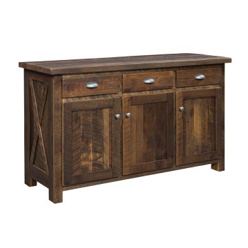Buxton Barn Wood 3 Drawer Reclaimed Buffet - Glaze #3 Finish