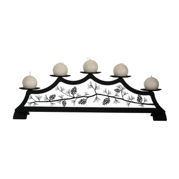 Wrought Iron Pinecone Fireplace Pillar Holder