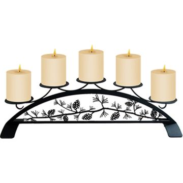 Wrought Iron Pincone Table Top Pillar Holder