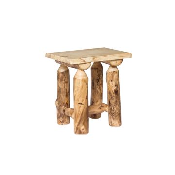 Rustic Colorado Aspen End Table
